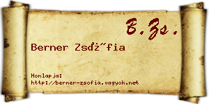Berner Zsófia névjegykártya